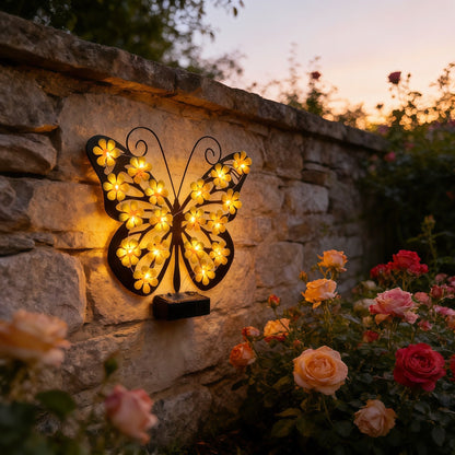 🔥Last Day 49% OFF!🦋Outdoor Metal Butterfly Wall Art Decorative Solar Light