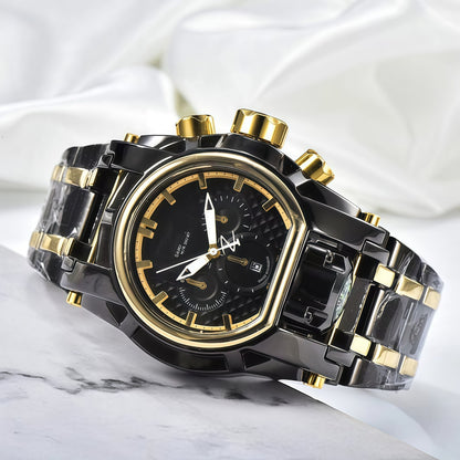 Large dial compass sports watch⌚️Fashion Casual Stainless Steel Wristwatch